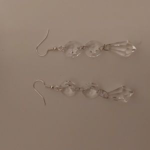 Handmade Faux Diamond pendant formal earrings